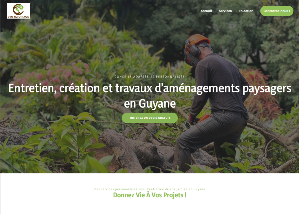 Création de site web en Guyane : svujardinage.fr