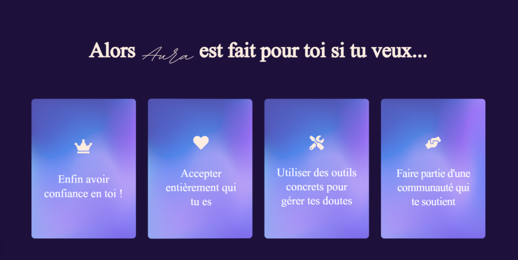 Création d'une landing page pour ECLS coaching, avec un section héro avec Alison Vincent pour mettre en valeur sa formation en ligne