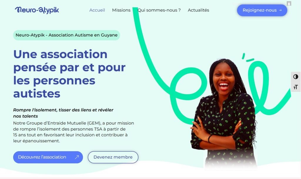 Neuro-atypik page d'accueil, par l'agence de creation de site internet en guyane