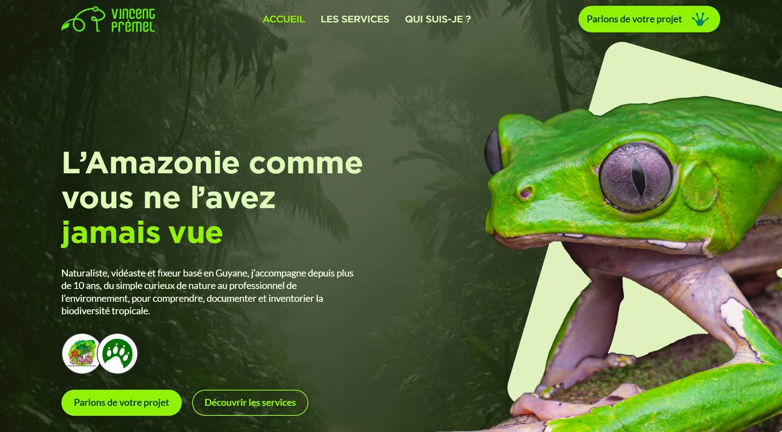 Création du site internet de Vincent Premel par une agence web en Guyane